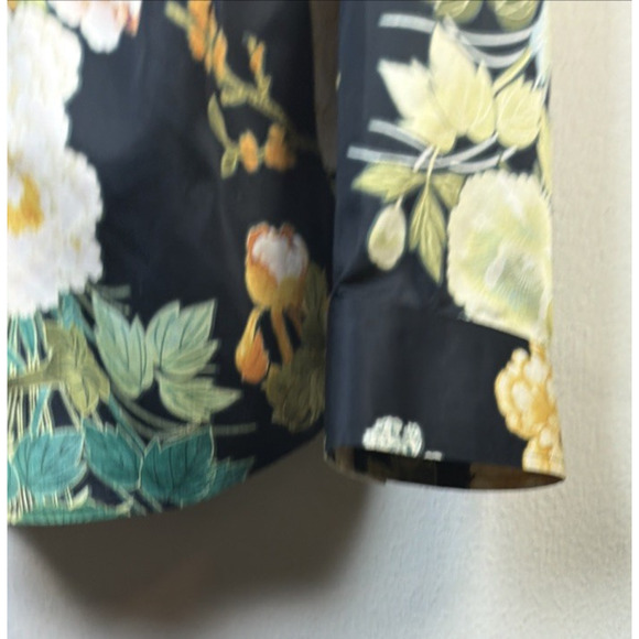 Chico's XL 16 18 Button Down Shirt Long Sleeve black No Iron Floral victorian - Picture 6 of 9